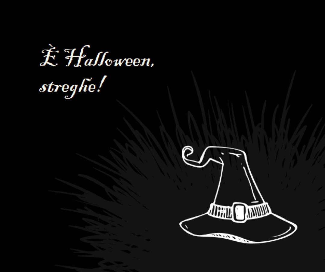 È Halloween black whimsical-line
