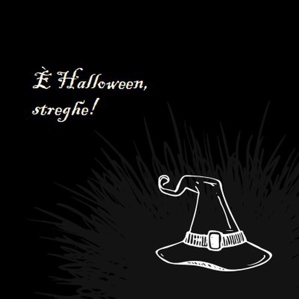 È Halloween black whimsical-line