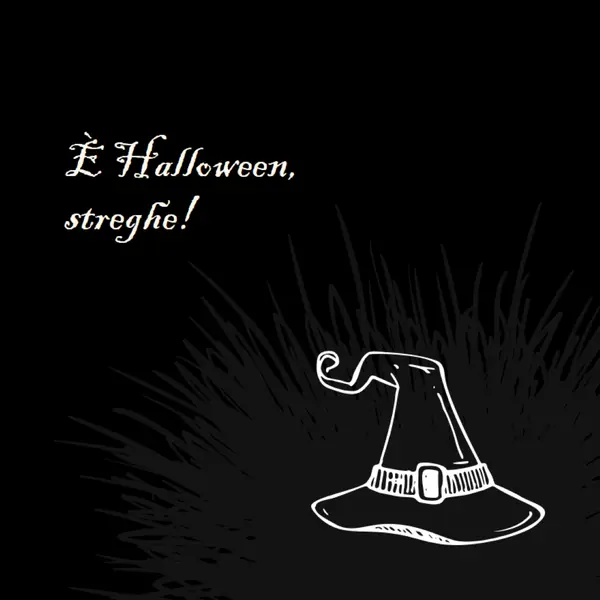 È Halloween black whimsical-line