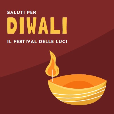 Saluti per Diwali red whimsical-color-block