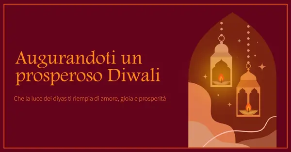 Brilla con gioia di Diwali red whimsical,golden,lights