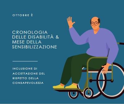 Mese della sensibilizzazione sulla cronologia delle disabilità & blue modern-color-block