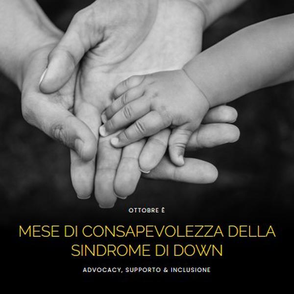 Mese di consapevolezza della sindrome di Down black modern-simple