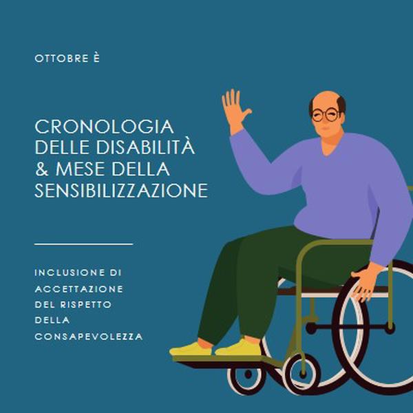 Mese della sensibilizzazione sulla cronologia delle disabilità & blue modern-color-block