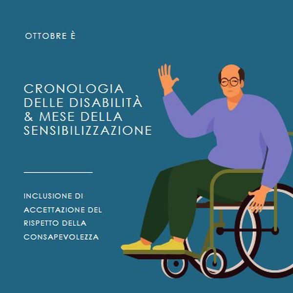 Mese della sensibilizzazione sulla cronologia delle disabilità & blue modern-color-block