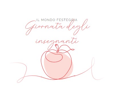 Giorno del docente red whimsical-line