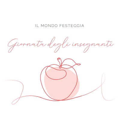 Giorno del docente red whimsical-line