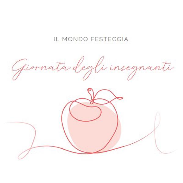 Giorno del docente red whimsical-line