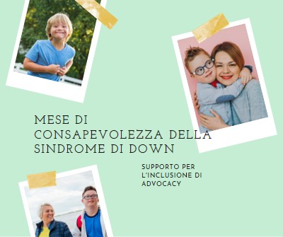 Consapevolezza della sindrome di Down green modern-simple