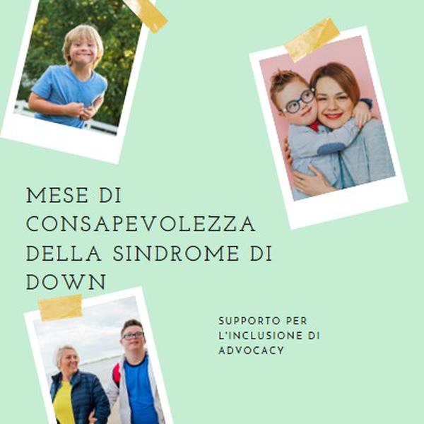 Consapevolezza della sindrome di Down green modern-simple