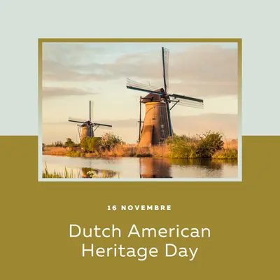 Dutch American Heritage Day brown modern-simple