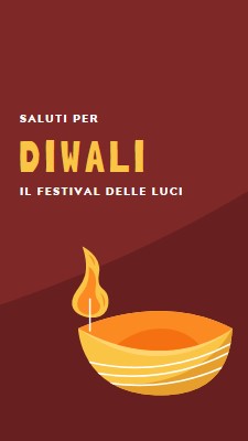 Saluti per Diwali red whimsical-color-block