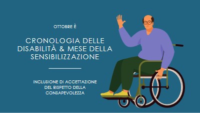 Mese della sensibilizzazione sulla cronologia delle disabilità & blue modern-color-block