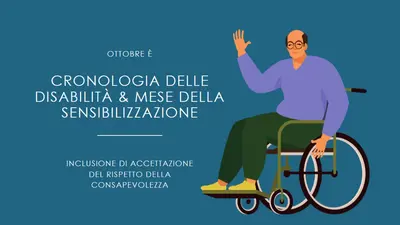 Mese della sensibilizzazione sulla cronologia delle disabilità & blue modern-color-block