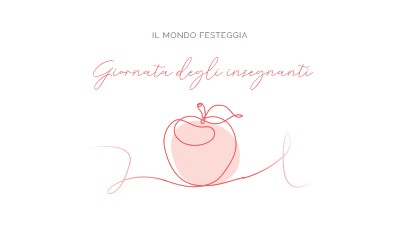 Giorno del docente red whimsical-line