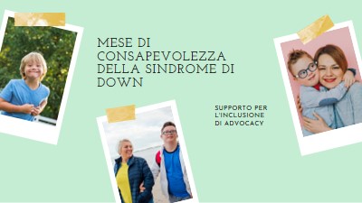 Consapevolezza della sindrome di Down green modern-simple