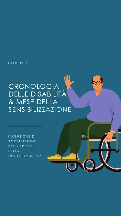 Mese della sensibilizzazione sulla cronologia delle disabilità & blue modern-color-block