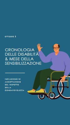 Mese della sensibilizzazione sulla cronologia delle disabilità & blue modern-color-block