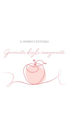 Giorno del docente red whimsical-line