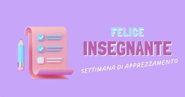 Settimana di apprezzamento per i docenti purple whimsical-color-block