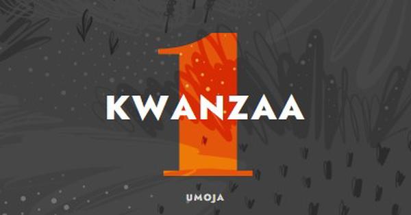 Festeggia il primo giorno di Kwanzaa gray organic-simple