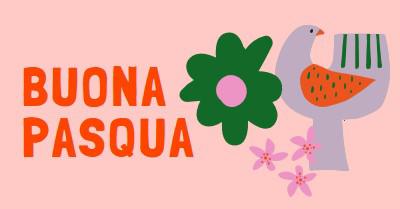Buona Pasqua pink whimsical-color-block