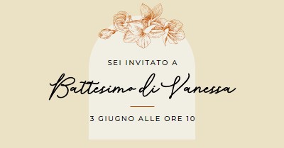 Invito al battesimo yellow vintage-botanical