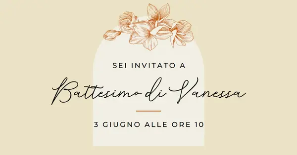 Invito al battesimo yellow vintage-botanical