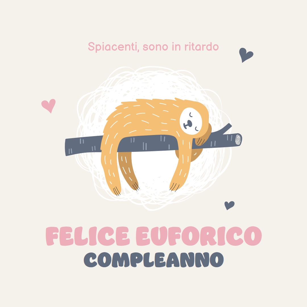 Auguri di compleanno in ritardo white playful,cute,illustrative,whimsical,friendly,charming,graphic
