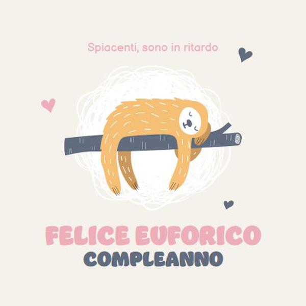 Auguri di compleanno in ritardo white playful,cute,illustrative,whimsical,friendly,charming,graphic