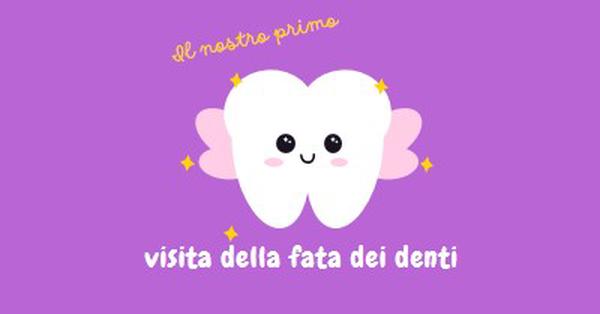 Visita della fata dei primi denti purple whimsical-color-block