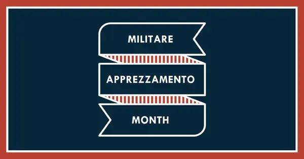 Celebrare il mese dell'apprezzamento militare blue modern-simple
