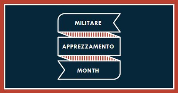 Celebrare il mese dell'apprezzamento militare blue modern-simple