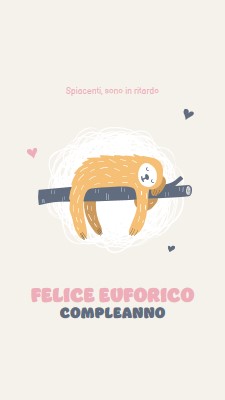 Auguri di compleanno in ritardo white playful,cute,illustrative,whimsical,friendly,charming,graphic