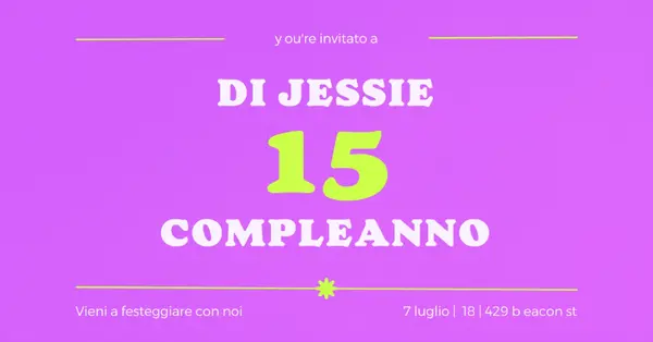 Sei invitato purple bold,vibrant,retro