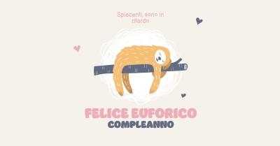 Auguri di compleanno in ritardo white playful,cute,illustrative,whimsical,friendly,charming,graphic