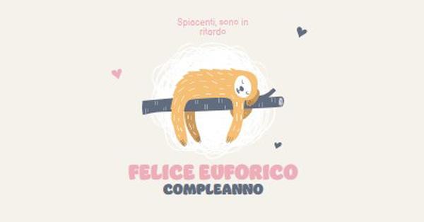 Auguri di compleanno in ritardo white playful,cute,illustrative,whimsical,friendly,charming,graphic