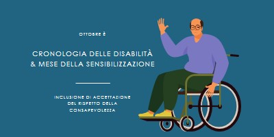 Mese della sensibilizzazione sulla cronologia delle disabilità & blue modern-color-block