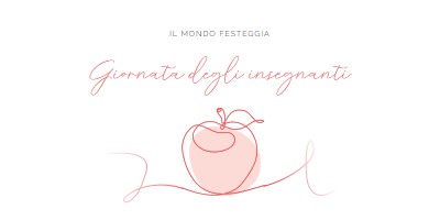 Giorno del docente red whimsical-line