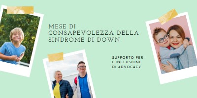 Consapevolezza della sindrome di Down green modern-simple