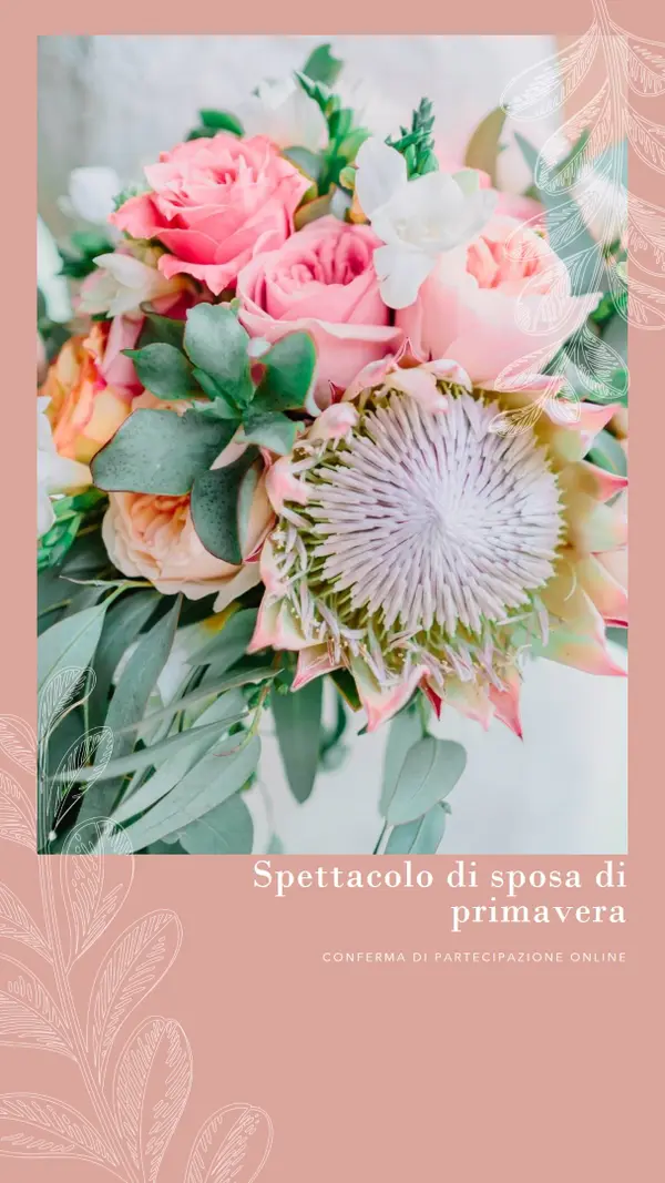 Spettacolo di sposa di primavera pink organic-simple