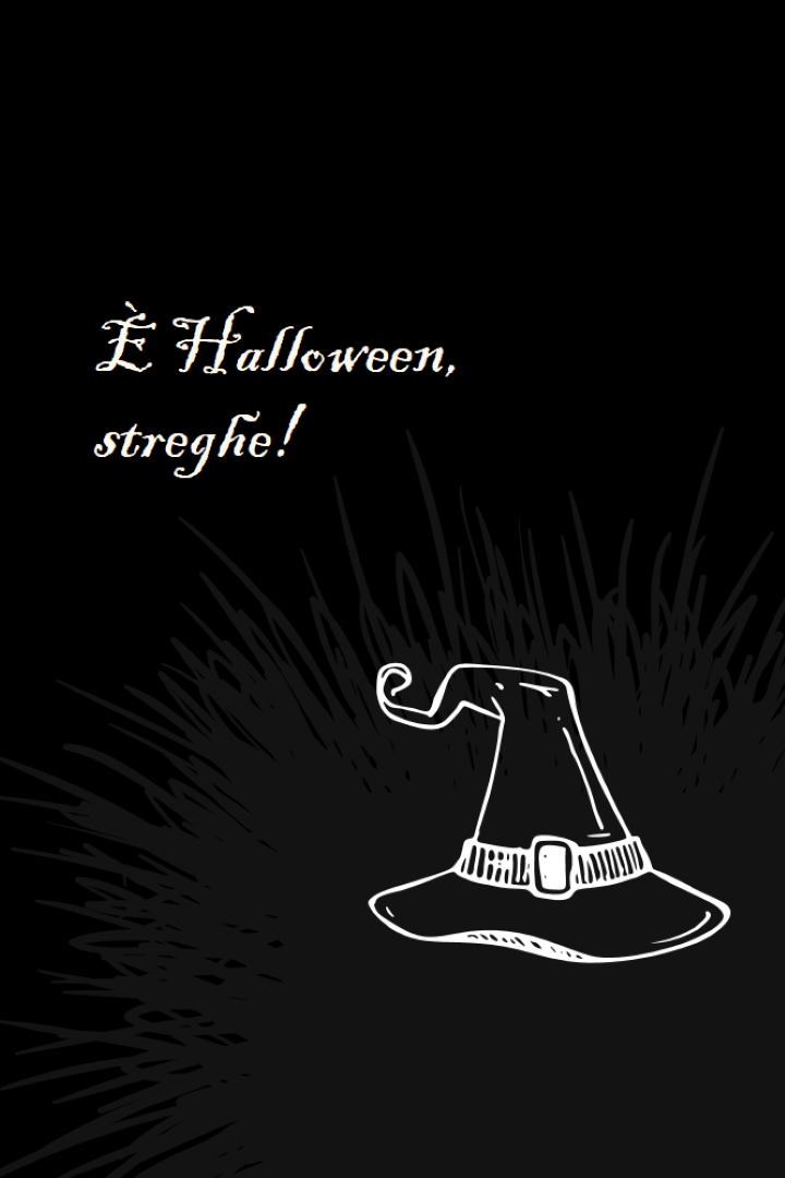 È Halloween black whimsical-line