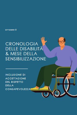 Mese della sensibilizzazione sulla cronologia delle disabilità & blue modern-color-block