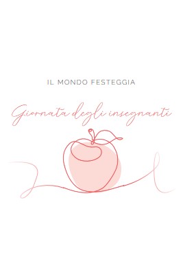 Giorno del docente red whimsical-line