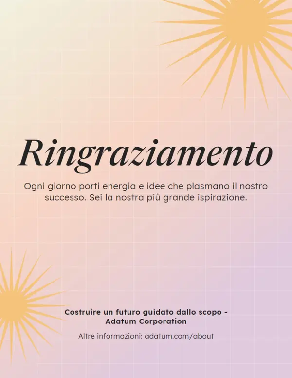 Volantino moderno di ringraziamento retrò pink modern,gradient,grid,star-burst