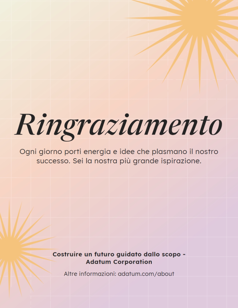 Volantino moderno di ringraziamento retrò pink modern,gradient,grid,star-burst