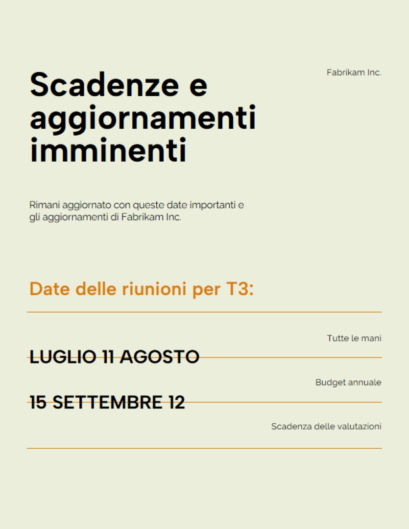 Volantino di aggiornamento aziendale semplice green simple,modern,lines,typographic