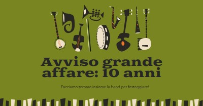 Avviso grande affare green retro,graphic,music