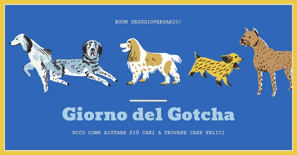 Aiutare più cani a trovare casa blue dog,illustration,playful