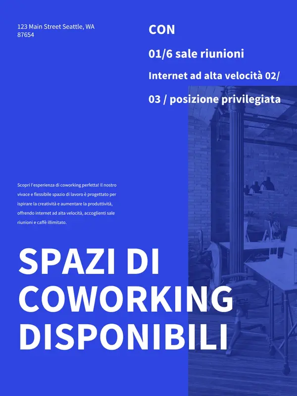 Poster immobiliare moderno semplice blue simple,monochromatic,asymmetric